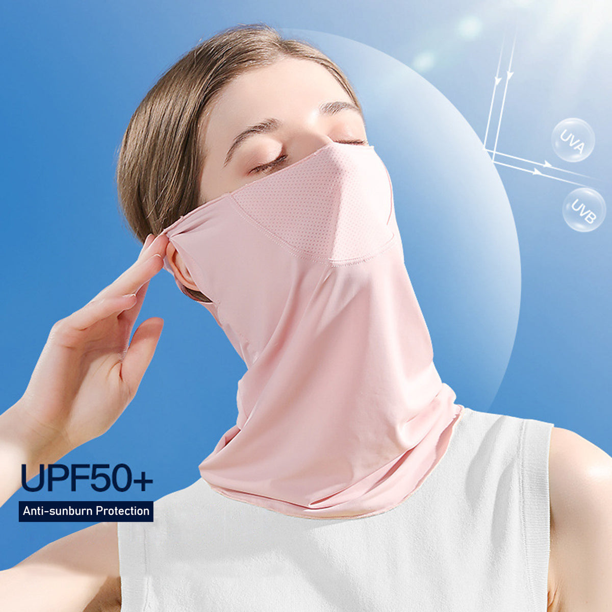 Summer Face Cover Face Scarf Balaclava UV Protction Earloop Neck Gaiter Breathable Outdoor Sports Women